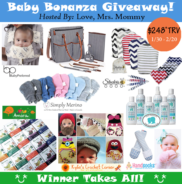 Baby Bonanza Giveaway – $248+ worth of prizes! (1/30-2/20;US only)